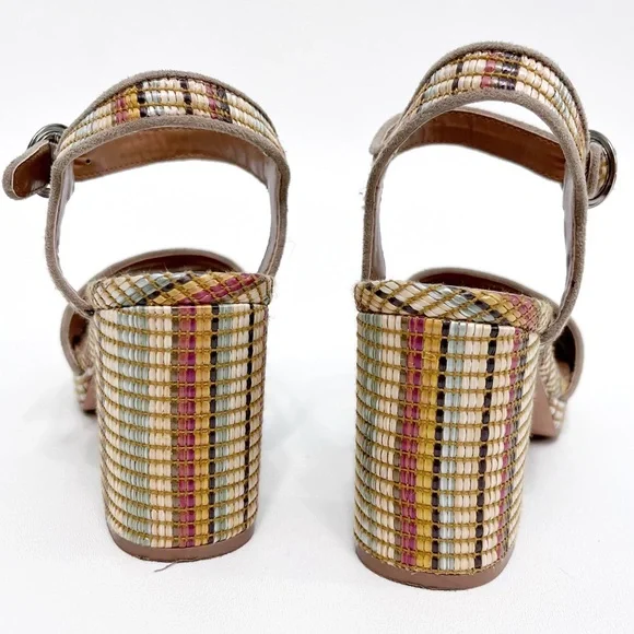 urban outfitters | sienna rattan raffia platform sandal heels 9 - Picture 7 of 13